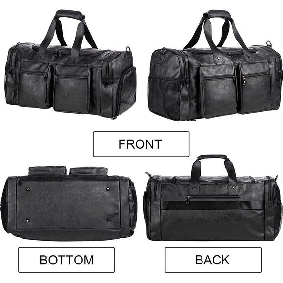 Weekender Bag with Shoe Compartment - Weekender Bag - Men's Travel Duffle Bag - Picture 2 of 4
